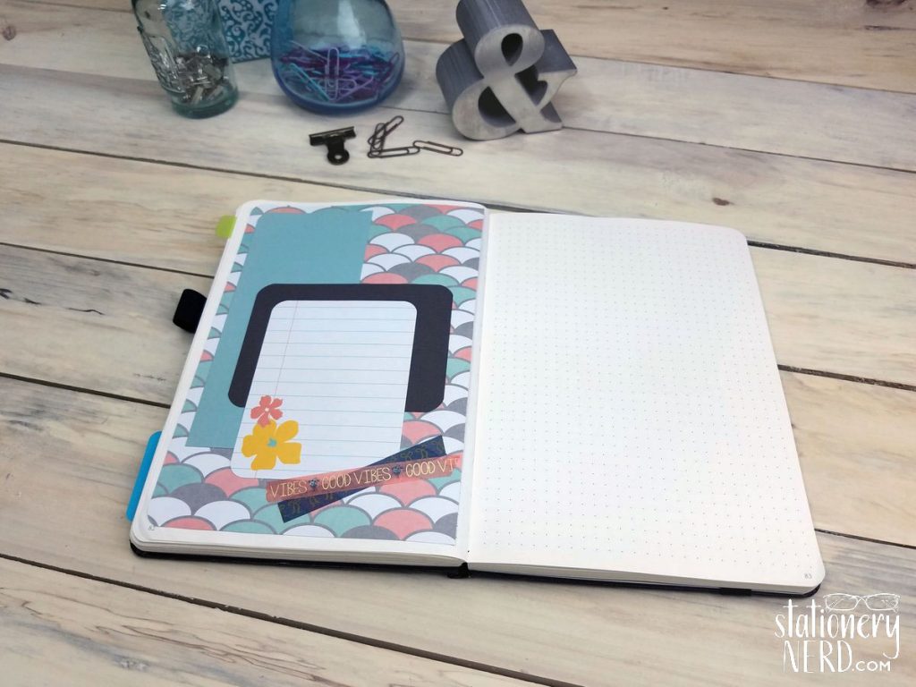 Scrapbook paper in bullet journal