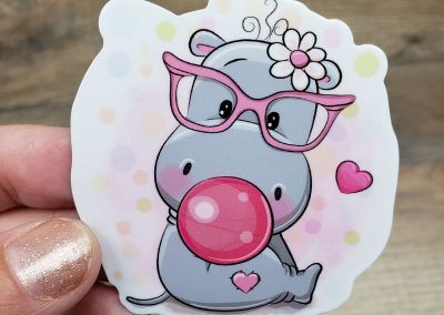 Hippo Nerd Sticker